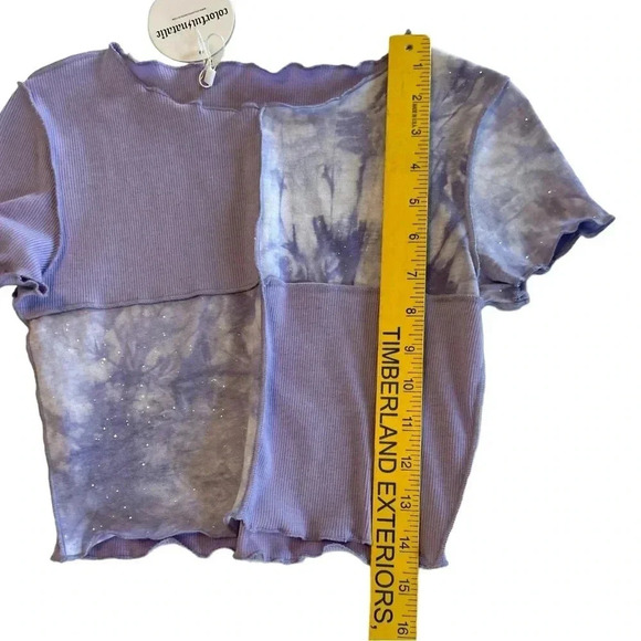 Colorful Natalie Y2K Patchwork Sequin Purple Crop Top Women’s Size Small NWT - Picture 6 of 7